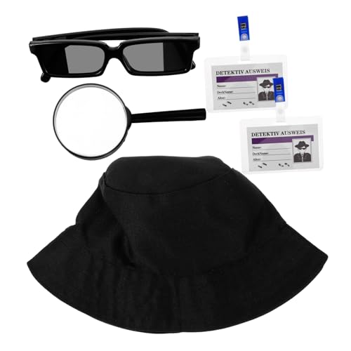 Sosoport 1Satz Detektiv Kostümset Teilig mit Hut Brille und Lupe für Cosplay Themenpartys und Halloween Zubehör für Spannende Detektivspiele und Kreative Rollenspiele von Sosoport