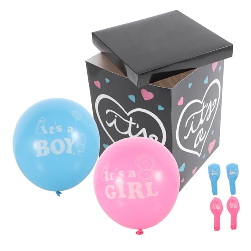 Sosoport 1Satz Gender Reveal Box mit Ballons für Babyparty mit Luftballons Dekorative Box für Jungen oder Mädchen Deko für Gender Reveal Party von Sosoport