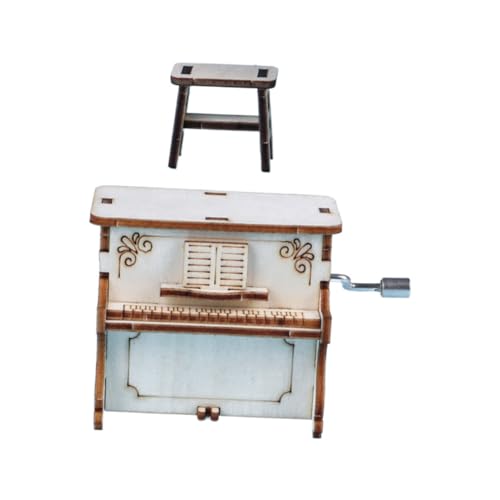 Sosoport 1Satz Handgefertigte Hölzerne Musikkasten Piano Spieluhr DIY Wissenschaftliches Experiment Dekorative Musikbox für Heimdekoration und Spielzeugmodell von Sosoport