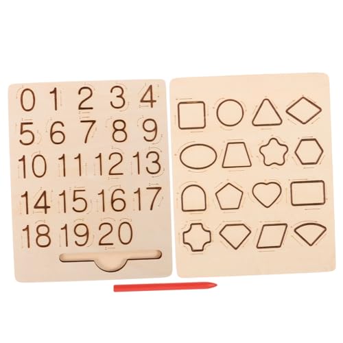 Sosoport 1Satz Holz Alphabet Zeichentafel Für Doppelseitiges Übungsbrett Mit Buchstabenschablonen Montessori Lernspielzeug Schreibfähigkeiten Und Kreativer Entwicklung von Sosoport