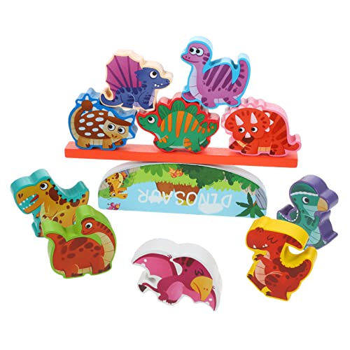 Sosoport 1Satz Holzstapelspielzeug Tierstapelspiel Für Pädagogisches Balance Aus Holz Für Kleinkinder Dinosaurier Thema Interaktives Für Jungen von Sosoport