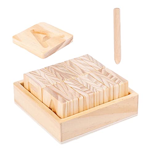 Sosoport 1Satz Lernspielzeug mit Holzbuchstaben Rechtschreibbrett für Doppelseitige Rillentafel Montessori Alphabet für Vorschulkinder zur Buchstabenerkennung und Gedächtnisförderung von Sosoport
