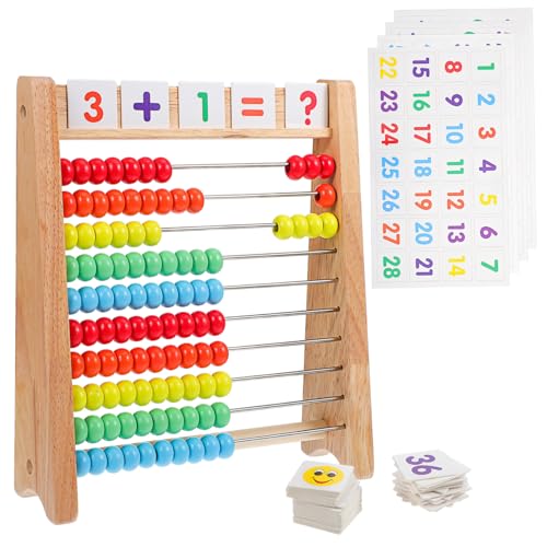Sosoport 1Satz Mathematik Lernspielzeug Aus Holz Mit Zahlenkarten Montessori Pädagogisches Mathematischen Fähigkeiten Von Kleinkindern von Sosoport