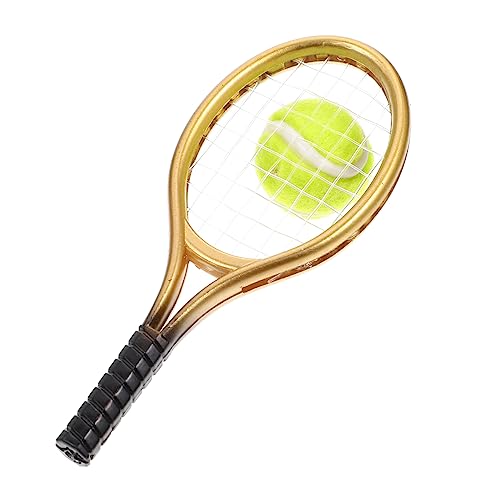 Sosoport 1Satz Mini Tennisschläger Und Tennis Modell Für Puppenhaus Dekoration Kleines Tennismodell Für Mini Zubehör Als Foto Requisite von Sosoport