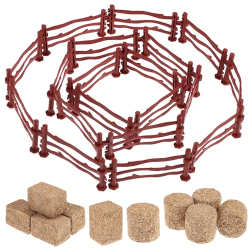 Sosoport 1Satz Miniaturzaun mit Realistischen Mini Heuballen Spielzeugzaun für Szenen Installieren Transportieren Zubehör Sosoport 1Satz Miniaturzaun mit Realistischen Mini Heuballen Spielzeugzaun für Szenen Installieren Transportieren Zubehör von Sosoport