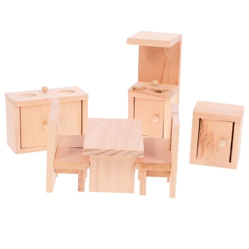 Sosoport 1Satz Möbelset für Puppenhaus Holz und Stühle Modell für Kreative Miniaturszenen Perfektes für Dekoration für DIY Projekte und Foto Requisiten Sosoport 1Satz Möbelset für Puppenhaus Holz und Stühle Modell für Kreative Miniaturszenen Perfektes für Dekoration für DIY Projekte und Foto Requisiten von Sosoport