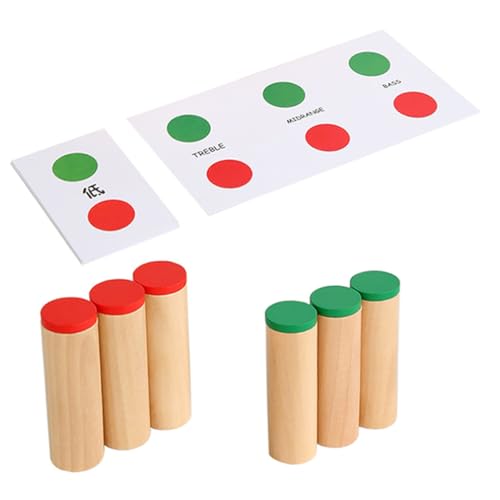 Sosoport 1Satz Montessori Holzspielzeug für Kognitives Lernspielzeug mit Akustischen Röhren Fördert Feinmotorik und Hand Auge Koordination für Ab Monaten von Sosoport
