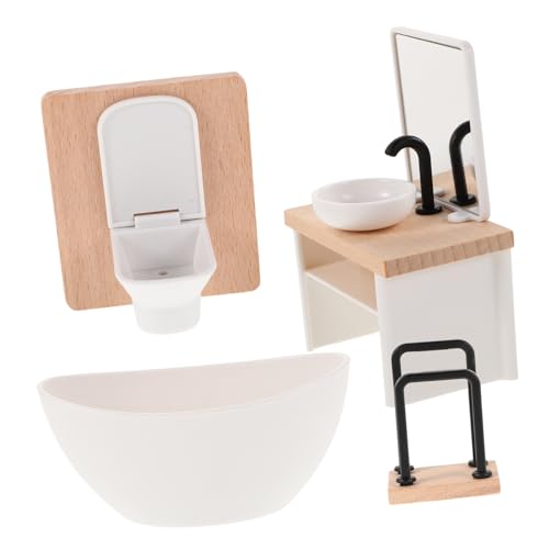 Sosoport 1Satz Puppenhäuser Komplettes mit Badewanne Waschbecken Toilette und Badezimmerschrank Sicheres und Langlebiges Zubehör für Kreatives Rollenspiel Sosoport 1Satz Puppenhäuser Komplettes mit Badewanne Waschbecken Toilette und Badezimmerschrank Sicheres und Langlebiges Zubehör für Kreatives Rollenspiel von Sosoport