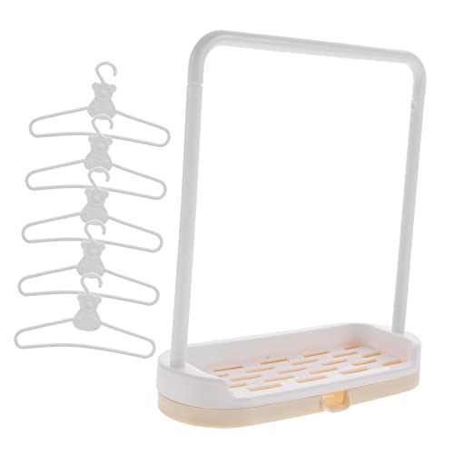 Sosoport 1Satz Puppenkleider Rack Set mit Kleiderbügeln Puppenzubehör zur Aufbewahrung von Puppenkleidung Kleiderbügel für Puppen Stabil und Langlebig von Sosoport