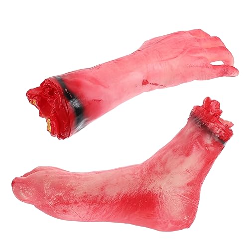 Sosoport 1Satz Realistische Abgetrennte Hand und Fuß Requisiten für Gruselige Partys Teilig Hochwertige Halloween Dekoration für Schaurige Atmosphären von Sosoport