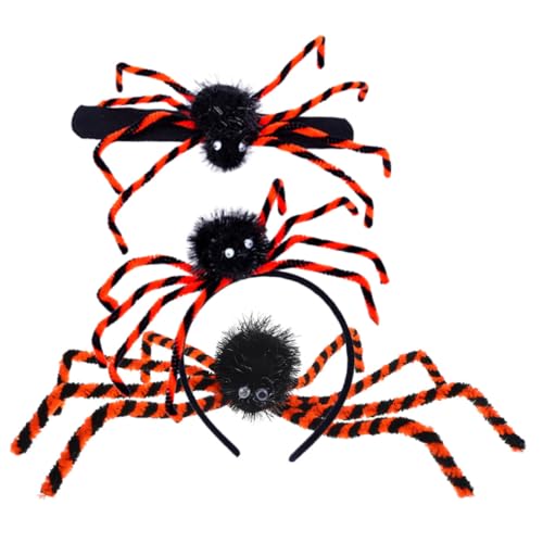 Sosoport 1Satz Teiliges Halloween Spider Slap Band Armband Brustnadel Und Haarspange Gruselige Dekoration Für Halloween Partys Und Halloween Deko Für Erwachsene von Sosoport