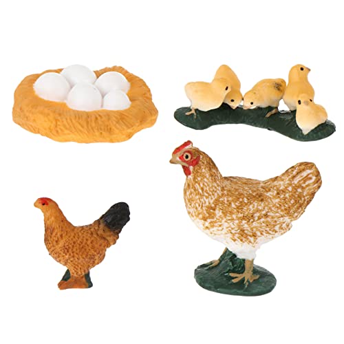 Sosoport 1Satz Tierfiguren Hühner Lebenszyklus Modell für Kognitive Spielzeuge Lernen Robuste und Sichere Kunststoffdekoration für Zuhause von Sosoport