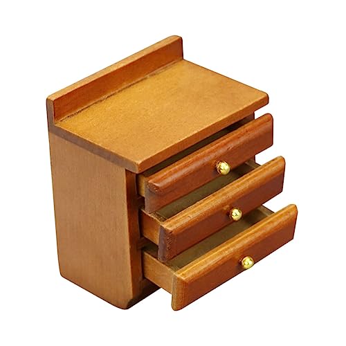 Sosoport 1Stück Maßstab Mini Hausmöbel Für Schlafzimmer Und Wohnaccessoires Miniaturschrank Kastanienfarbe von Sosoport