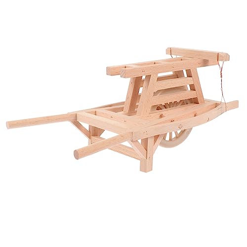 Sosoport 1Stück Mini Holz Schubkarre Modell Antikes Design Holz Miniaturwagen Für Dekoration Und Sammlerstücke Handgefertigtes Modell Im Retro Stil von Sosoport