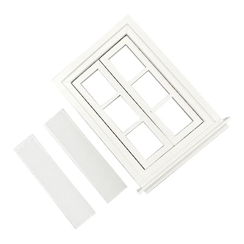 Sosoport 1Stück Miniatur Fenster und Türmodell aus Fach Fenster für Puppenhaus und DIY Projekte Leicht und Elegant Kreatives Bastelzubehör für Mini Landschaften von Sosoport