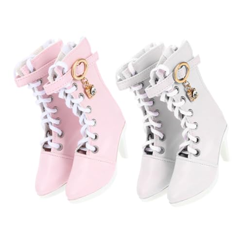 Sosoport 2paare Miniatur-Puppen-high-Heels Winzige Puppenschuhe Puppenstiefel Anziehschuhe Für Puppen Puppenmode-Heels Puppenhaus-Schuhe Puppenschuhe von Sosoport