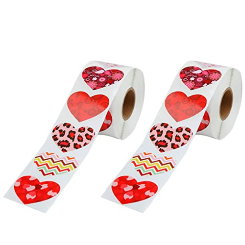 Sosoport 2 Rollen Liebe Aufkleber Umschlagetiketten Valentinstag Siegelaufkleber Dichtpaste Dichtungspasten Siegel Aufkleber Valentinstag Liefert Abdichtende Aufkleber Papier von Sosoport