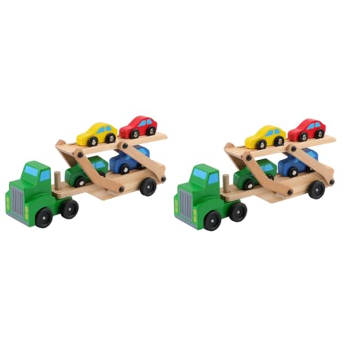 Sosoport 2 STK Lernspielzeug für Kinder Kognitives interaktives Spielzeug für Kinder Kinderspielzeug Spielzeuge Automodell Spielzeug Transporter Auto Spielzeug hölzern Auto Model Bambus von Sosoport