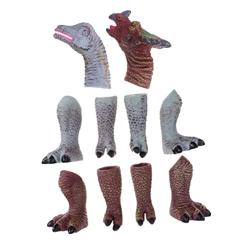 Sosoport 2 Sätze Dinosaurier-Finger Puppen Fingerpuppe Fingerpuppe Für Kinderpuppenspielzeug Für Im Vorschulalter Hochwertiges Weichgummi (Vinyl) von Sosoport
