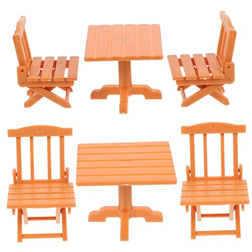 Sosoport 2 Sätze Puppenstubentisch Und Stühle Miniatur Puppenhaus Puppenstubenmöbel Mini House Accessory Mini-hausschmuck Dinging Tisch Stühle Modell Mini-hausbedarf Möbelmodelle Plastik von Sosoport