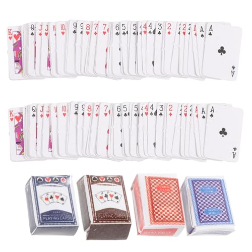 Sosoport 2 Sätze Spielkartenset Kinderparty Gefälligkeiten Kartenspielzeug Spielkarten Für Zu Hause Mini-Spielkarten- Mini-Spielkarten Für Das Puppenhaus Reisespiel Papier von Sosoport