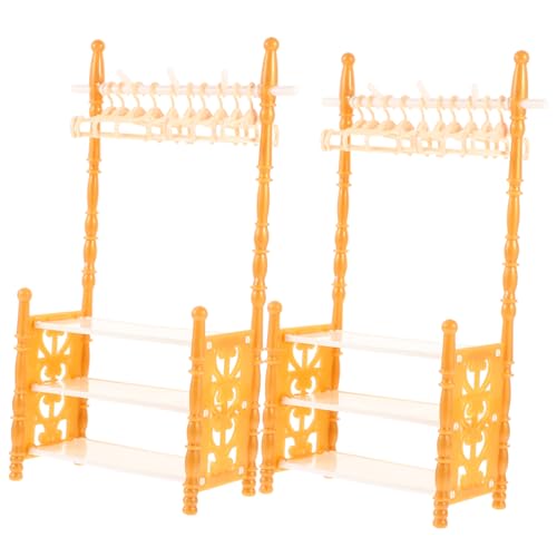 Sosoport 2 Sets Kleiderständer Puppenhaus Mini Puppe Miniatur Puppenmöbel Requisiten Kleiderbügel Mini Möbel Wohnkultur Puppen Kit Kleiderbügel Winzige Kleine Kleiderständer von Sosoport