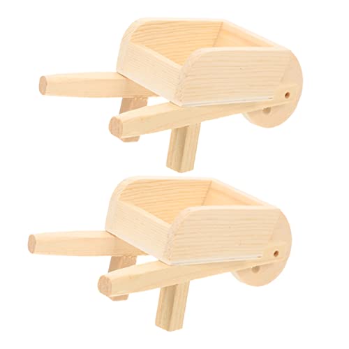 Sosoport 2 Stck. Cart -Modell Winzig Mini Miniatur Karren Miniatur-Wagen-schubkarren-Modelle Miniatur-schubkarre Mini-Wagen-schubkarren- Kleine Schubkarre Winzige Schubkarren Holz von Sosoport