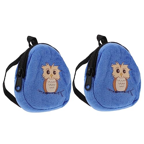 Sosoport 2 Stück 18 Zubehör-Rucksack Für Puppen Tasche Kinderrucksäcke Für Mädchen Entzückender Puppenrucksack Babypuppenrucksack Mini Doll Bag Mini -Puppen -Rucksack Blue Plüsch von Sosoport