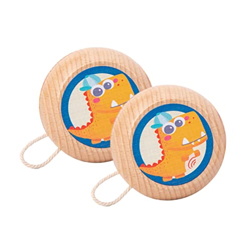 Sosoport 2 Stück Ausgefallenes Jo Jo Für Mädchen Mit Tiermuster Jo Jo Aus Holz Jo Jo Ball Jo Jo Ball Aus Holz Jo Jo Ball Jo Jo Pädagogischer Jo Jo Ball Buche von Sosoport