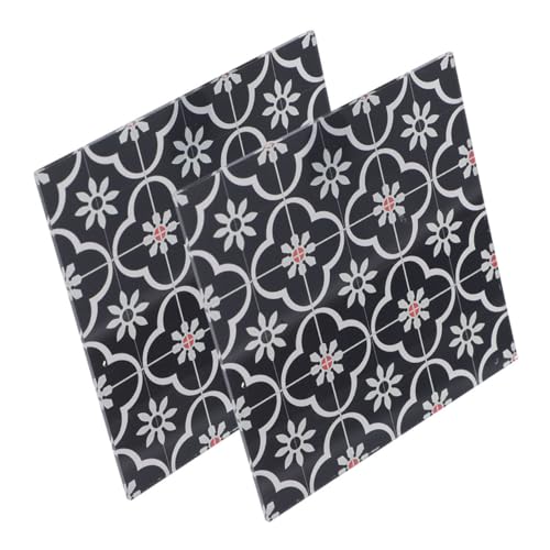 Sosoport 2 Stück Boden Im Puppenhaus Miniatur-puppenhaus Bausatz Puppenhausboden Zubehör Winzig Puppenhausfliese Miniaturen Miniboden Zum Basteln Miniaturmöbel Und Accessoires Acryl Black von Sosoport