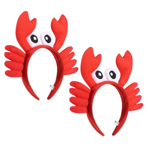 Sosoport 2 Stück Cartoon Krabben Haarreif Weiches Stirnband mit Großem Knopf Bequeme Cosplay Party Kopfbedeckung für Frauen Accessoire für Halloween und Karneval von Sosoport
