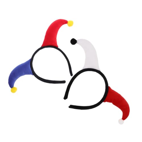 Sosoport 2 Stück Clown Stirnbänder Lustige Karnevalskostüme Rot und Rot Weiß Perfektes Zubehör für Halloween und Festlichkeiten Auffällige Kopfbedeckung für Partys und Veranstaltungen von Sosoport