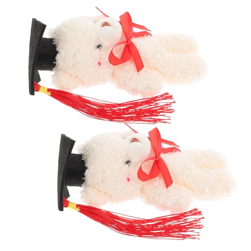 Sosoport 2 Stück Dr. Bärenpuppe Kuscheltier Bären Stofftier Kleinkindjungen Gymnasium Bärenklasse Abschlussbären Weicher Huggier Mini Abschluss Ausgestopfte Bären Bär Gefüllt Beige Plüsch von Sosoport