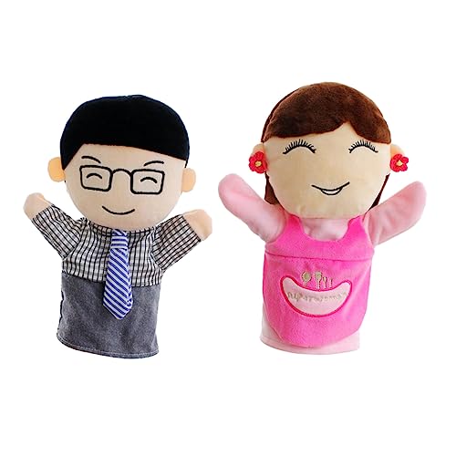 Sosoport 2 Stück Handpuppen Für Ausgestopfte Familienfinger Süße Plüschbabys Puppen Für Kleinkinder Für Babys Kinderspielzeug Rollenspielpuppen Für Interaktive Handpuppe Aus von Sosoport
