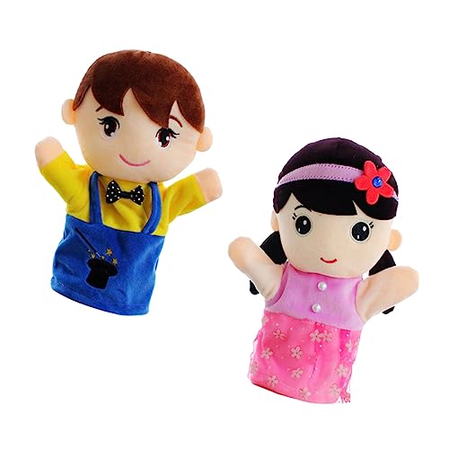 Sosoport 2 Stück Handpuppen Mädchenpuppen Für Kinderpuppen Familienspielzeug Für Kleinkinder Vorschulische Geschichtenerzähl Requisiten Kinderpuppen Stoffpuppen Geschichtenerzählpuppen von Sosoport