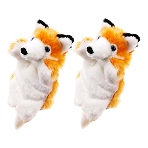 Sosoport 2 Stück Handpuppen aus Weichem Plüsch Tierpuppenspielzeug für Kreatives Rollenspiel und Geschichtenerzählen für zu Geburtstagen und Feiertagen von Sosoport
