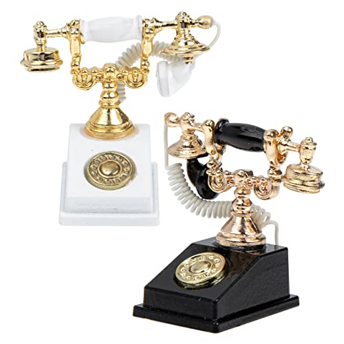 Sosoport 2 Stück Hausmöbel Miniatur Retro Puppe Weiß Zubehör Vintage Wählscheibentelefon Vintage Wohndekor Telefonmodelle Mini Telefon Figur Mini Telefon Metall Sosoport 2 Stück Hausmöbel Miniatur Retro Puppe Weiß Zubehör Vintage Wählscheibentelefon Vintage Wohndekor Telefonmodelle Mini Telefon Figur Mini Telefon Metall von Sosoport