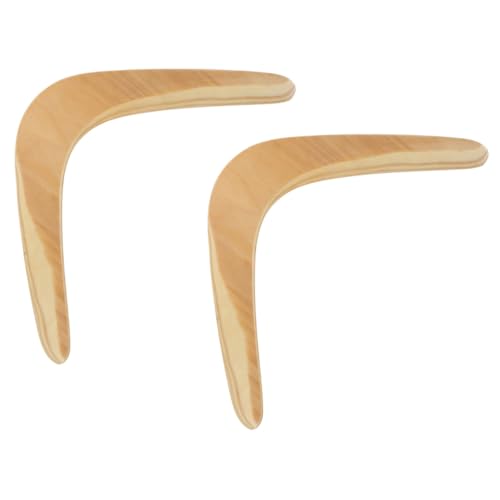 Sosoport 2 Stück Holz Boomerang für Outdoor Robuste Fliegende Scheiben mit Einfachem Design Leicht Bruchfest für Garten und Park Fördert Eltern Junge Mädchen aktivitäten von Sosoport