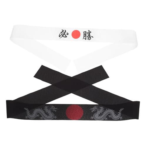 Sosoport 2 Stück Japanisches Ninja Stirnband Vielseitiges Koch Karate accessoire mit Traditionellem Samurai design Atmungsaktiv und Stylisch für Sushi Köchinnen Outdoor und Alltag Geeignet von Sosoport