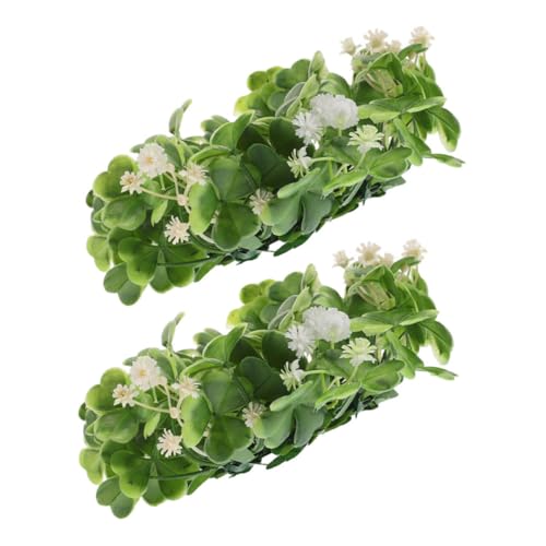 Sosoport 2 Stück Kerzenständer Mini Kranz Kleeblatt Kerzenringe St Patricks Day Home Tafelaufsatz St Patricks Day Tischdekoration Frühlingskerzenringe Tischkränze Kranzring Kunststoff von Sosoport
