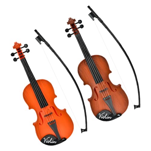 Sosoport 2 Stück Kindergeigen Realistisches Musikinstrument für Kleinkinder Musikalische Frühbildung Kunststoff Violine für Anfänger Sozialer Interaktion von Sosoport