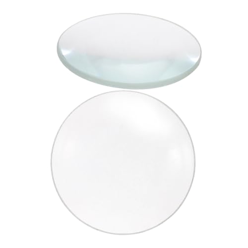 Sosoport 2 Stück Konvexes Objektiv fokal optische bikonvexe Linse Länge Labor Objektiv für den Physikunterricht optische Linse für den Unterricht optisches Linsenset Glas Transparent von Sosoport