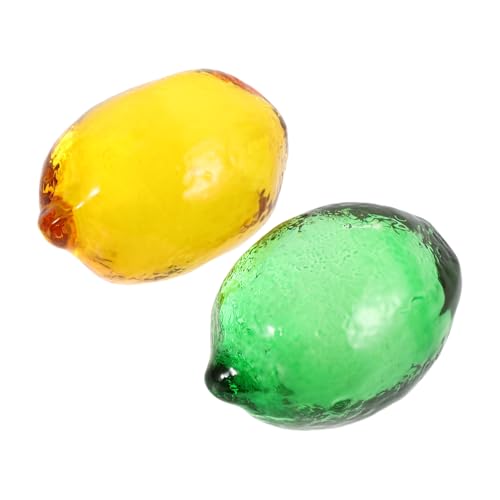 Sosoport 2 Stück Kristall Zitronen Ornamente Zitronen Tischdekoration Für Esszimmer Künstliches Dekoratives Obst Tischdekoration Küchendekoration Glas von Sosoport