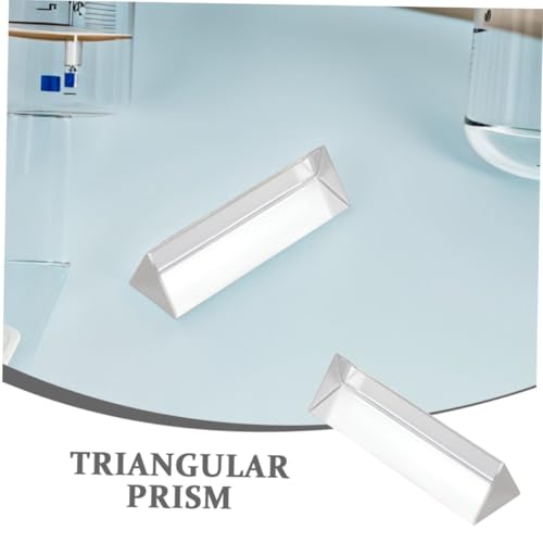 Sosoport 2 Stück Kristallklares Optisches Dreiecksprisma aus Hochwertigem Kristall für Physikunterricht und Fotografie mit Robuster Bauweise Vielseitiger Platzierung und Präziser von Sosoport