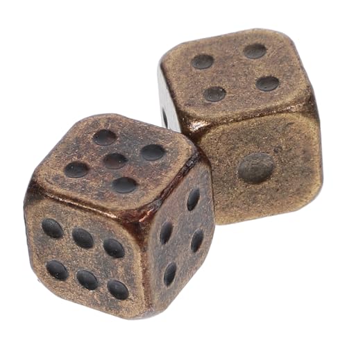 Sosoport 2 Stück Metallwürfel mit Runden Ecken Vintage Spielwürfel für Brettspiele Zahlenwürfel Party Zubehör Langlebig und Praktisch für Spieleabende und Veranstaltungen von Sosoport