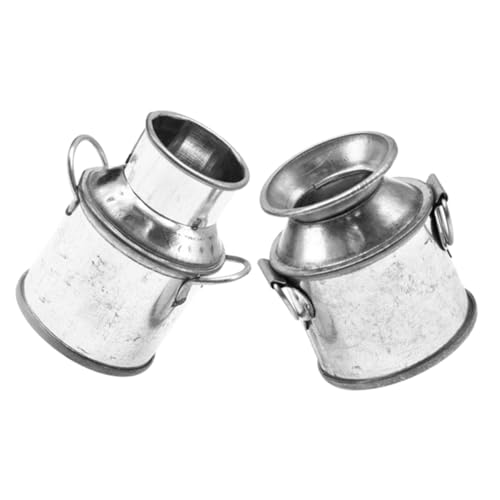 Sosoport 2 Stück Mini-Blumentopf aus Weißblech Dekorationen Zubehör für Puppenhäuser Container klein winzig Miniatur Mini-Blumenkübel Mini-Eimer für die Dekoration Legierung von Sosoport