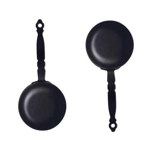 Sosoport 2 Stück Mini Bratpfannen Modell Mini Pfannen Miniatur Pfannen Miniatur Backformen Küche Mini Pfannen Zum Vortäuschen Miniatur Kochzubehör Mini Miniatur Kochgeschirr von Sosoport