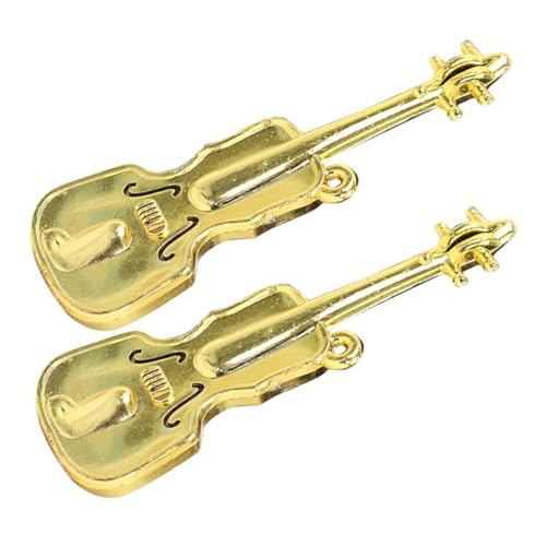 Sosoport 2 Stück Mini-Geige Gitarren-Instrument-Modell Vintage-Geigenornament Miniatur Geigenschmuck für den Weihnachtsbaum Violine Weihnachtsschmuck Plastik Golden Sosoport 2 Stück Mini-Geige Gitarren-Instrument-Modell Vintage-Geigenornament Miniatur Geigenschmuck für den Weihnachtsbaum Violine Weihnachtsschmuck Plastik Golden von Sosoport