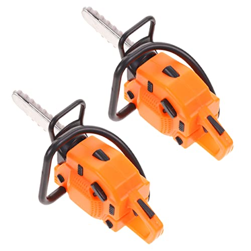Sosoport 2 Stück Mini-Kettensäge kleines Kettensägen-Puppenhaus kleines Kettensägenspielzeug für weihmachtsdeko motorsäge gefälschte Kettensäge Miniaturkettensägenverzierung PVC von Sosoport