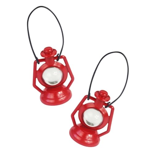 Sosoport 2 Stück Mini-Petroleumlampe Puppenhaus-Miniaturlaternen Puppenhaus Petroleumlampe deko für Simulation Petroleumlampe Puppenhaus-Versorgung Legierung von Sosoport
